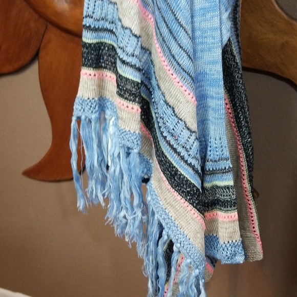 Blue Striped Boho Knitted Cardigan - Picture 8 of 8